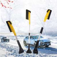 2 in 1 retract multifunction portable car vehicle snow ice scraper brush shovel