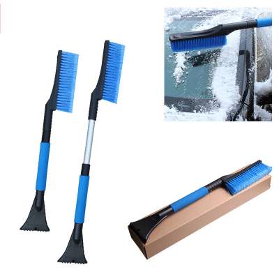 Customized telescopic cleaning removing car ice snow scraper shovel with brush