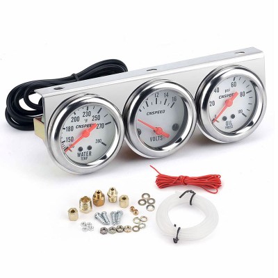 Hot selling car modification 3 in 1 water temperature oil pressure voltmeter meter