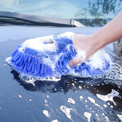 High quality microfiber chenille sponge car motorcycle truck window wash cleaning gloves brush