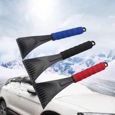 Portable mini window ice scraper plastic car snow shovel with eva foam handle